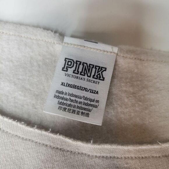 CHRISTMAS RED PLAID LOVE PINK VICTORIA'S SECRET SWEATSHIRT XL EXTRA LARGE - Picture 4 of 6